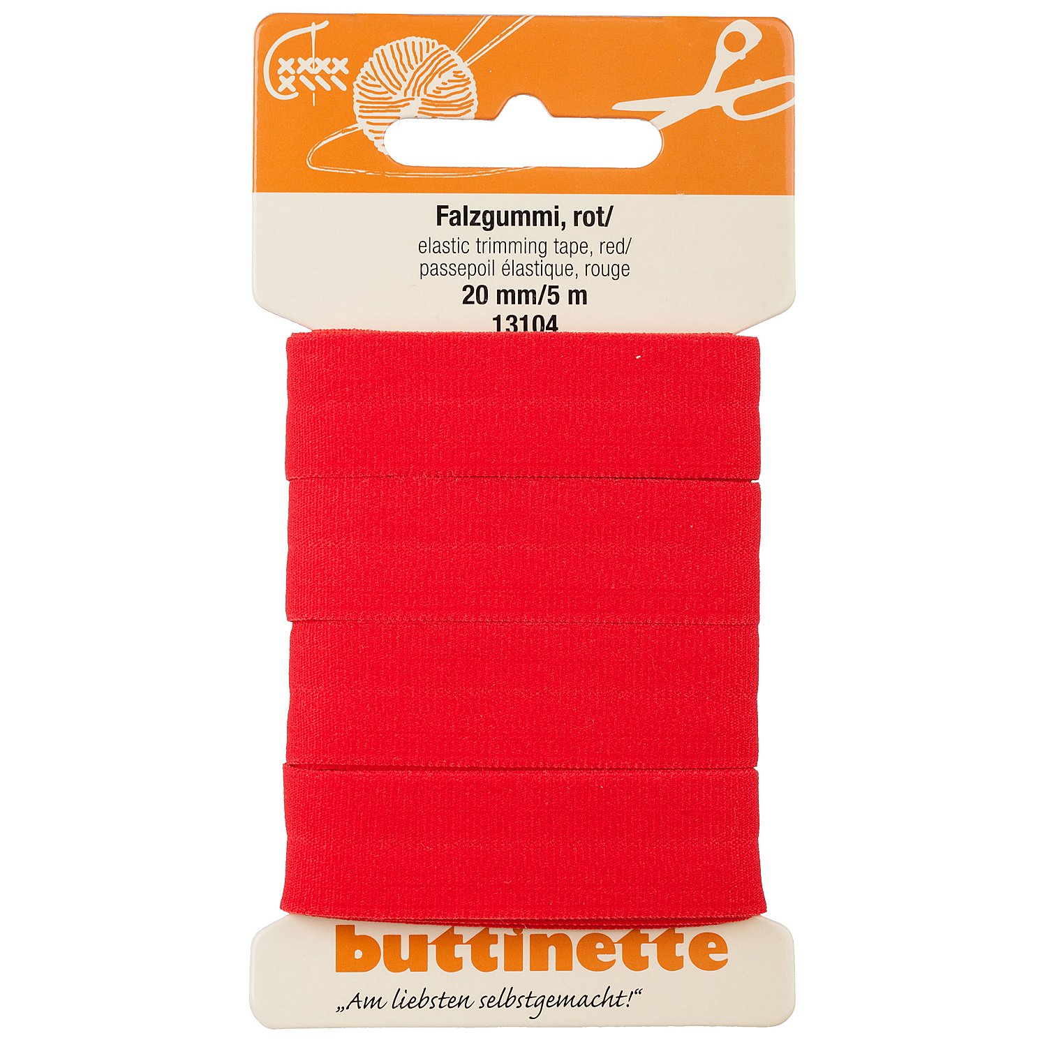 buttinette Falzgummi, rot, Breite: 2 cm, 5 m