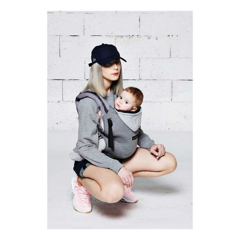 Pack porte-bébé Hoodiecarrier gris flanelle 0-36 mois Love Radius by JPMBB