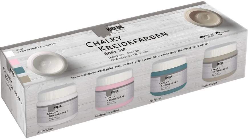 KREUL Kreidefarben Chalky Basis Set 4x 150 ml 600 ml