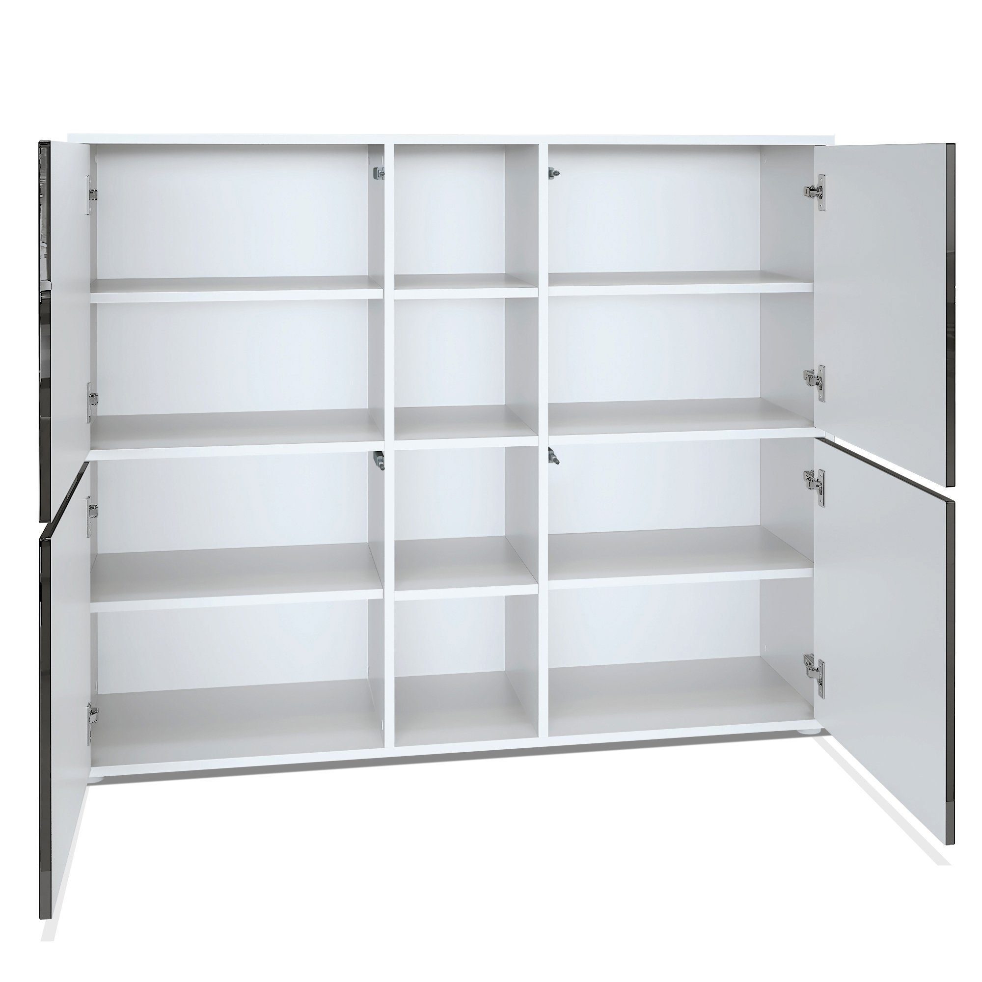 Möbelhandel Klipenstein Highboard NOAH V3 Kommode Schrank Landhaus Korpus weiß matt