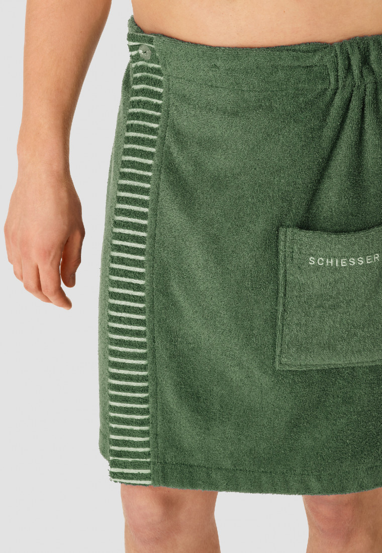 Sauna-Handtuch Knöpfe Einheitsgröße dunkelgrün - SCHIESSER Home