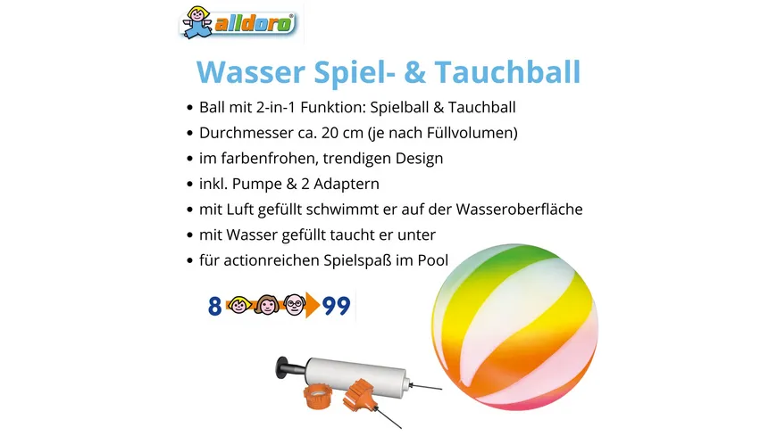 alldoro 60210 - Wasser Spiel- und Tauchball