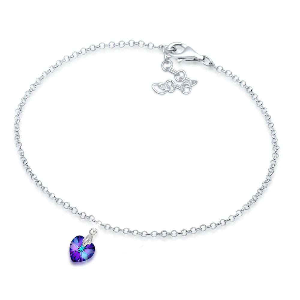 Elli Elli Bracelet Femme Pendentif Coeur Filigrane avec Cristaux en Argent Sterling 92 Bracelet