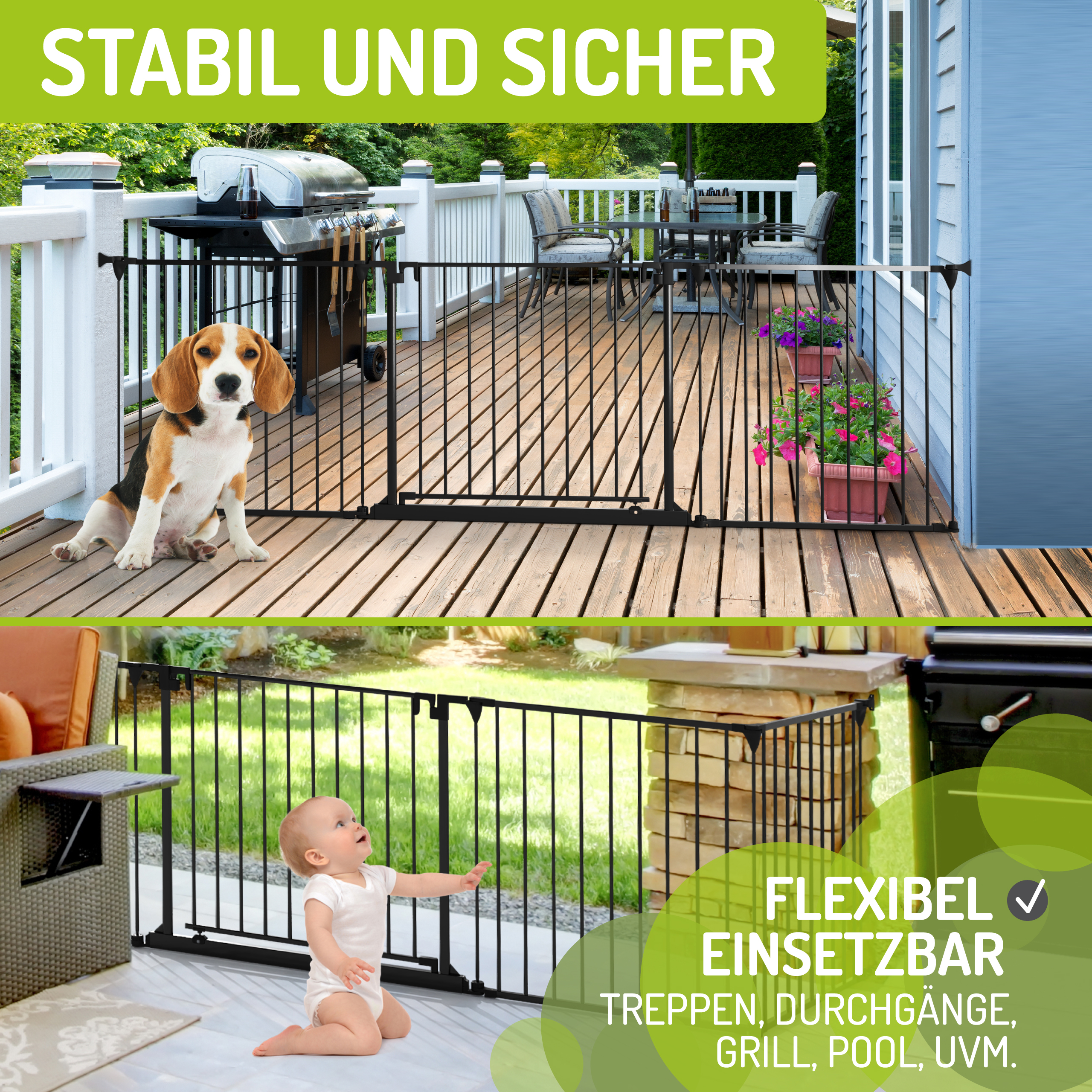 bomi Türschutzgitter & Hundeklappen bomi Absperrgitter Milo 223-525 cm M