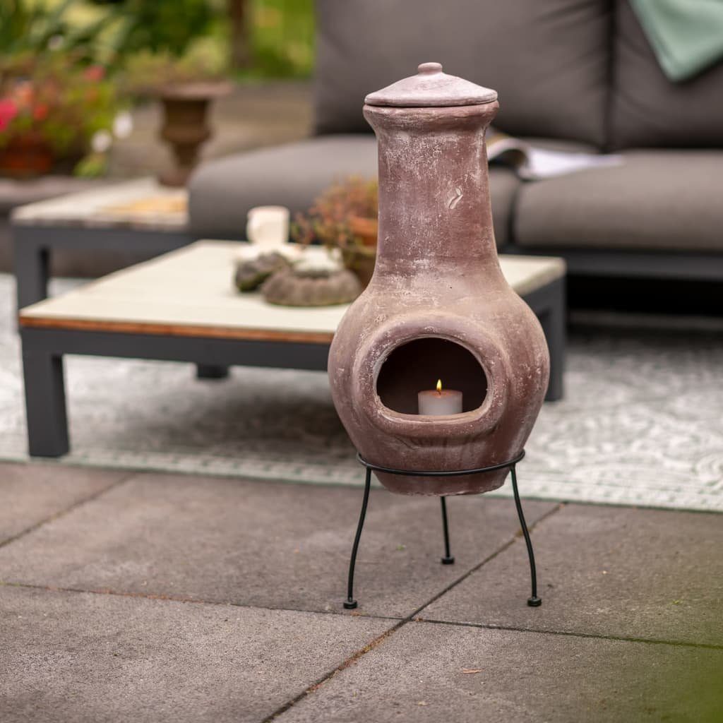 REDFIRE® Feuerstelle Kaminofen Salamanca Dunkelrot 36 x 36 x 85 cm Ton