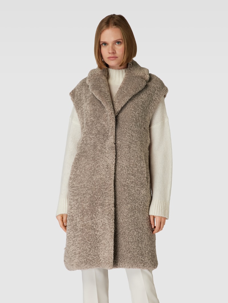 Weste mit Teddyfell in taupe
