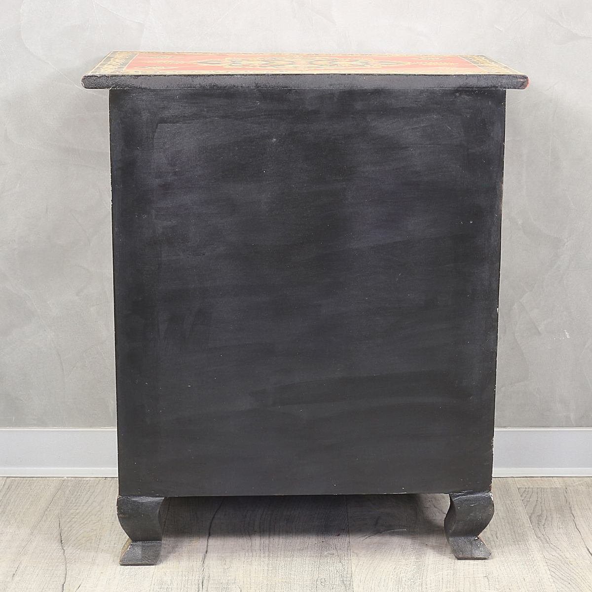 Oriental Galerie Mehrzweckschrank Kommode mit zwei Schubladen Indien Rot Bunt 52 cm Handarbeit