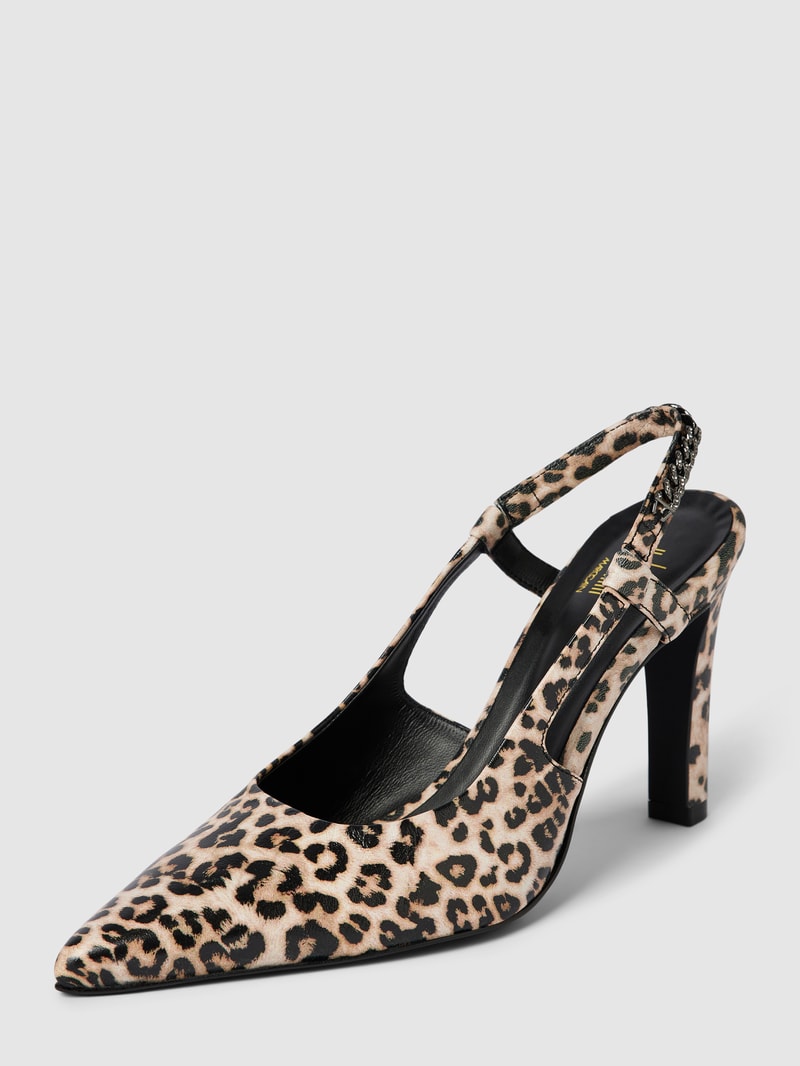 Pumps aus echtem Leder in camel