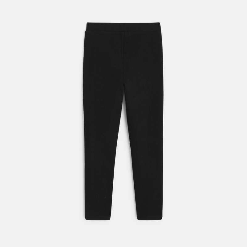 Legging en jersey milano uni noir fille