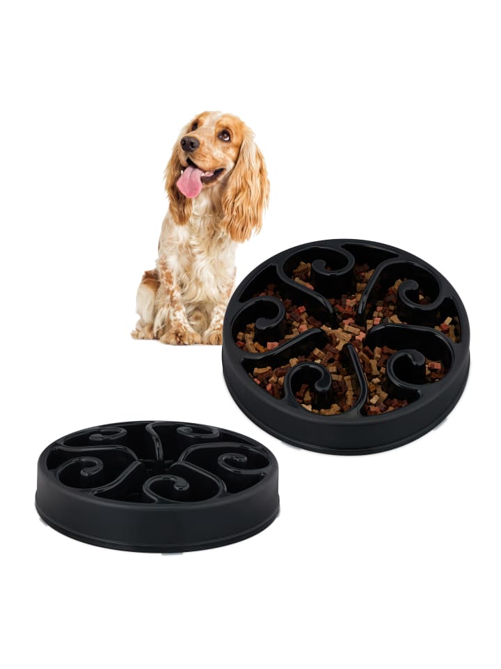 relaxdays 2 x Anti Schling Napf in Schwarz günstig kaufen onesize