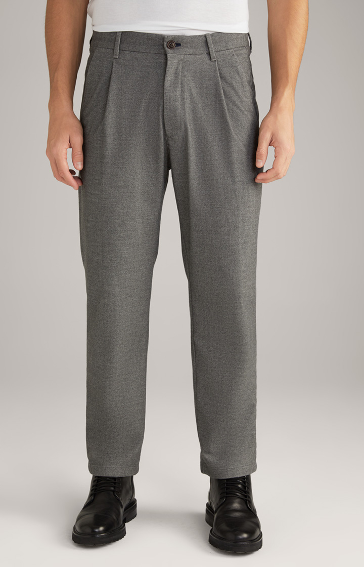 Bundfalten-Hose Lead in Grau meliert