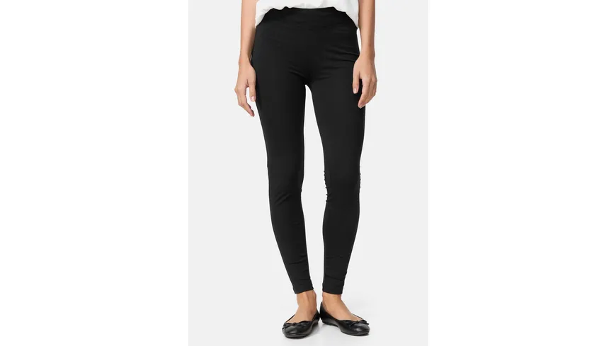 NUR DIE Damen Leggings Baumwolle 100 DEN schwarz