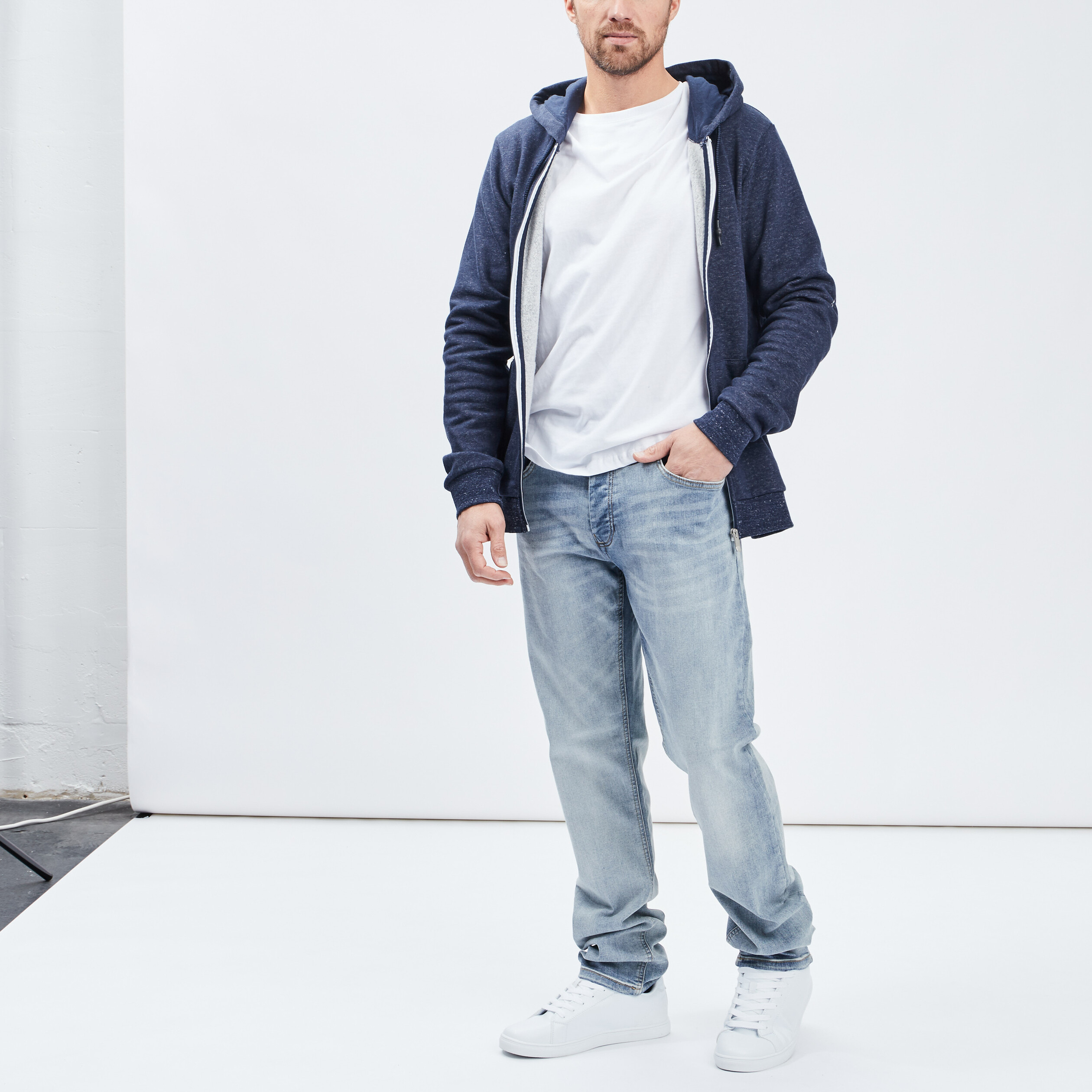 T-shirt manches longues blanc homme | La Halle