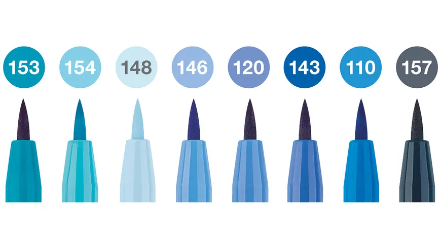 FABER-CASTELL Tuschestift Pitt Artist Pen Blues 8er Set