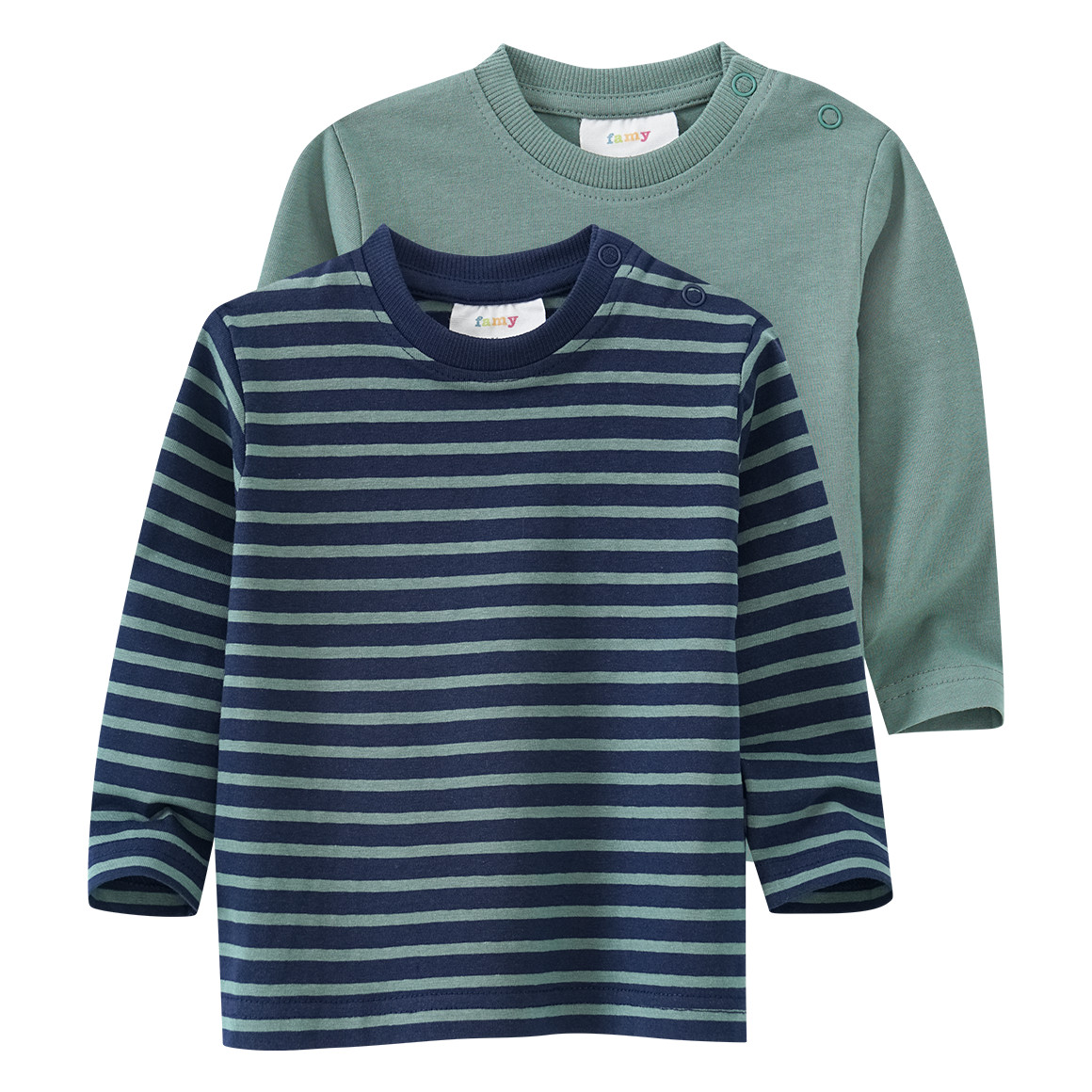 2 Baby Langarmshirts im Basic-Look