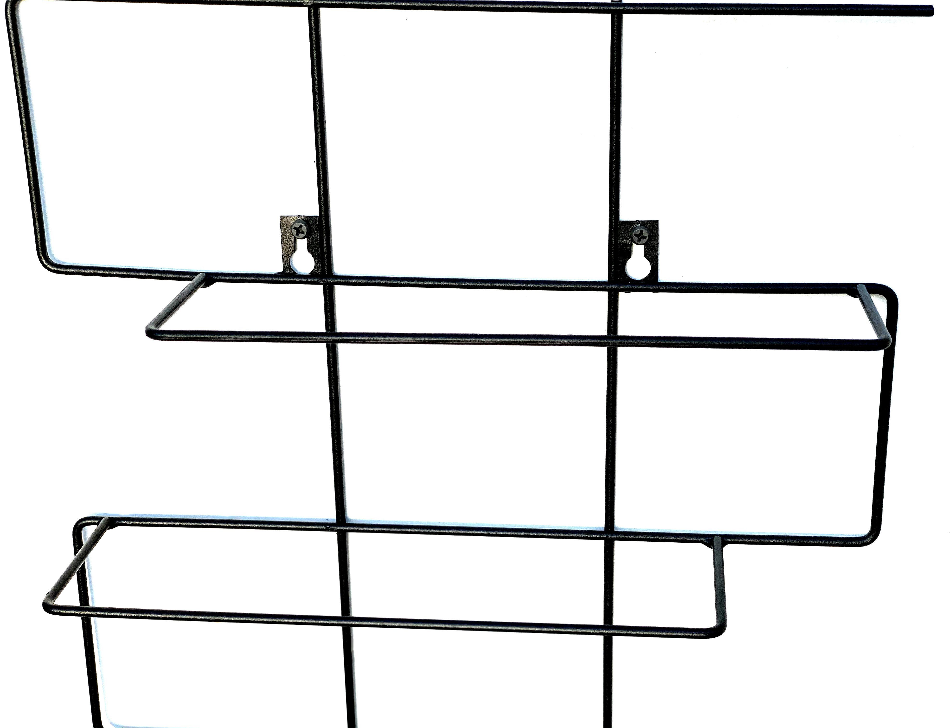 DanDiBo Weinregal Weinregal Metall Schwarz Wand Schmal 96136 Flaschenregal Flaschenständer Flaschenhalter