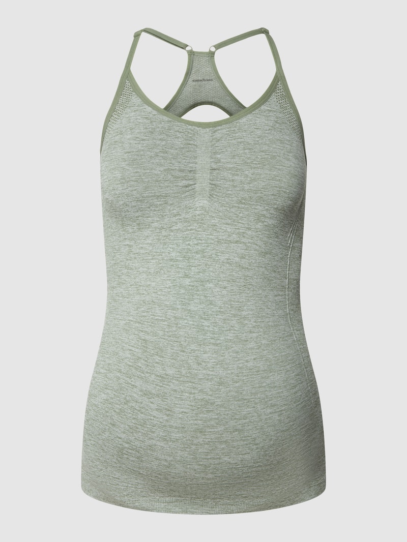 Umstands-Tanktop mit Rippeinsatz Modell 'Vada Active Top' in hellgrün meliert