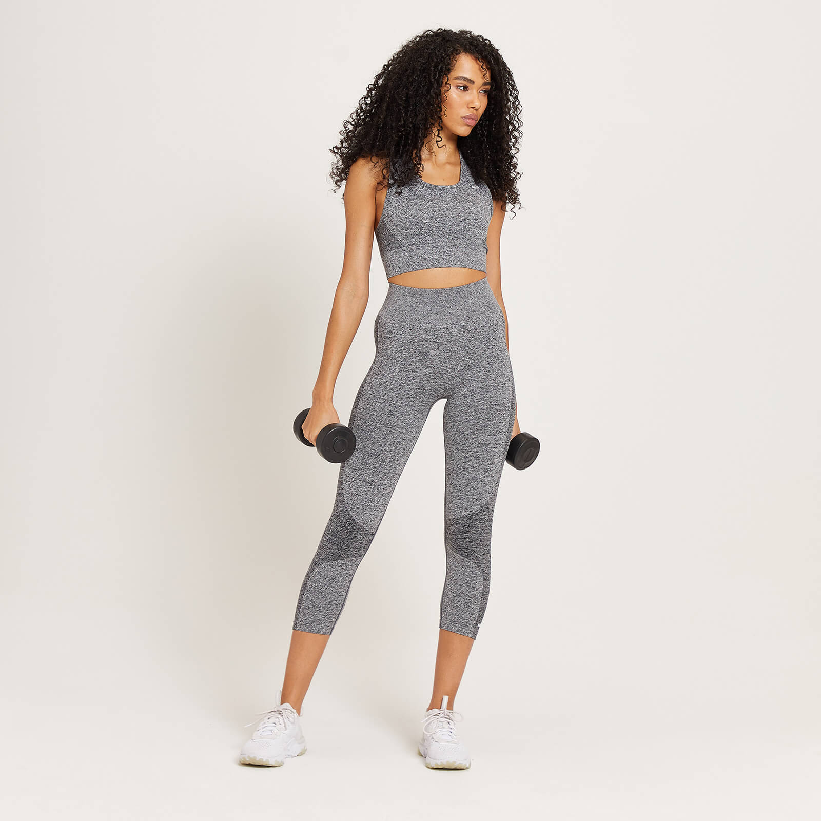 Legging ¾ taille haute MP Curve pour femmes – Gris chiné