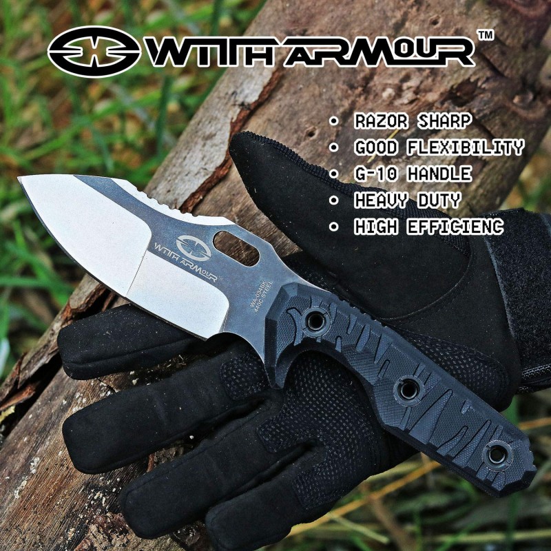 Witharmour Mammoth Fixed Blade Messer, Full Tang Klinge, Militärmesser