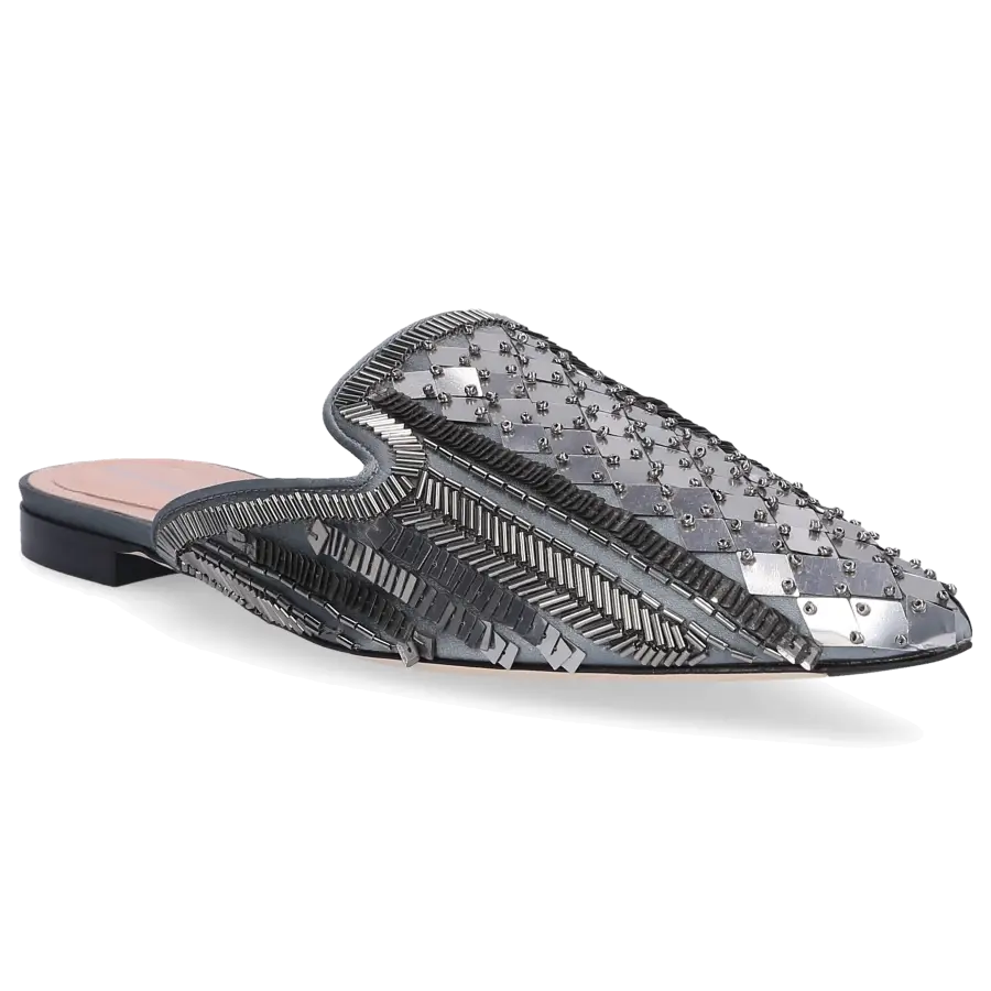 Alberta Ferretti - Slipper A11051 Textil - silber