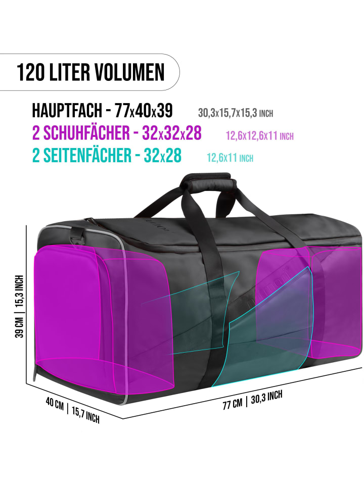 normani Reisetasche mit Rucksackfunktion 120 Liter Westpass in Schwarz günstig kaufen onesize