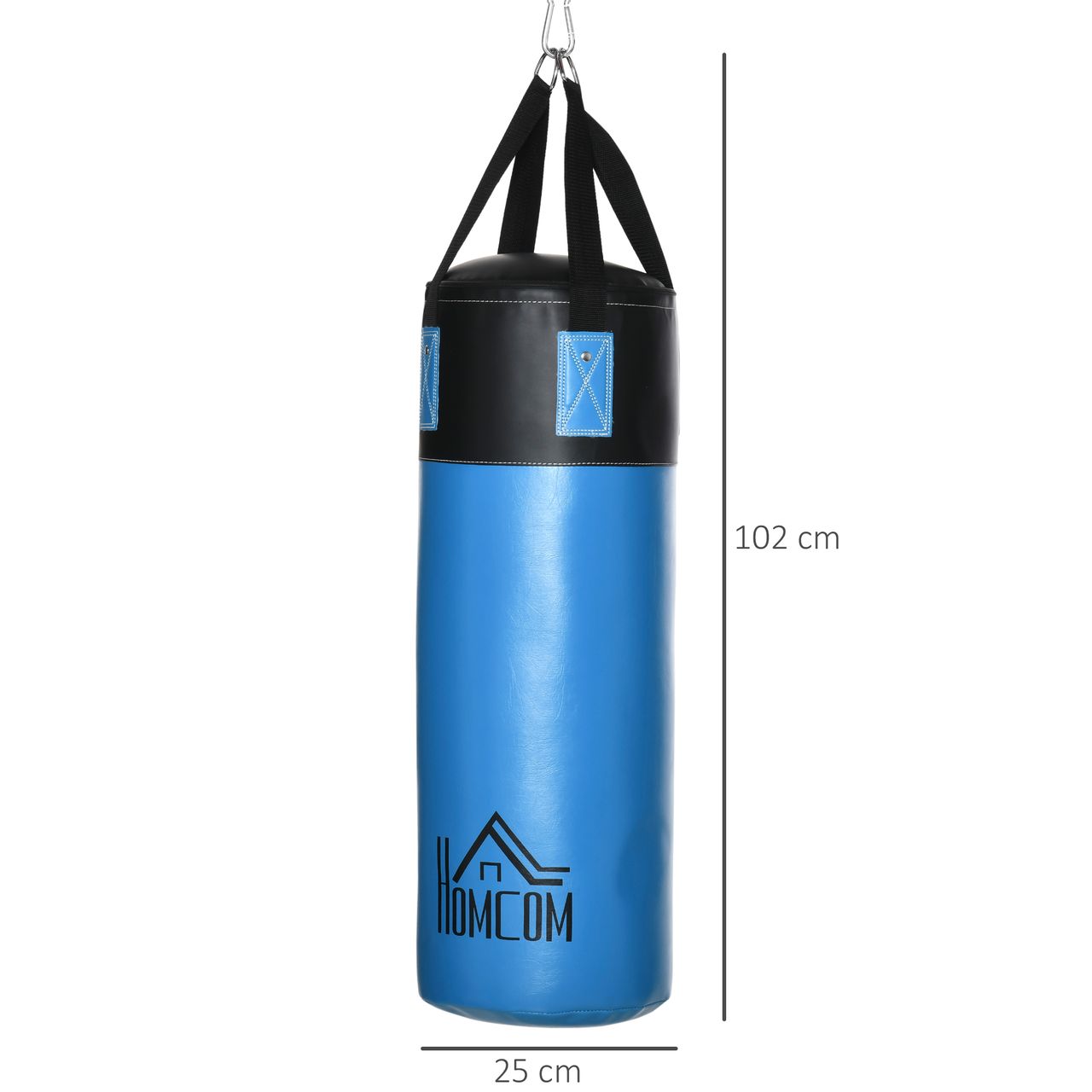 HOMCOM Boxsack-Set Box-Set mit Boxhandschuhen Gefüllt Set 100 KG Ø25 x 102 cm