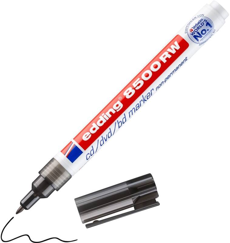 edding 8500 CD/DVD-Marker Fein Rundspitze 0,5 - 1 mm Schwarz