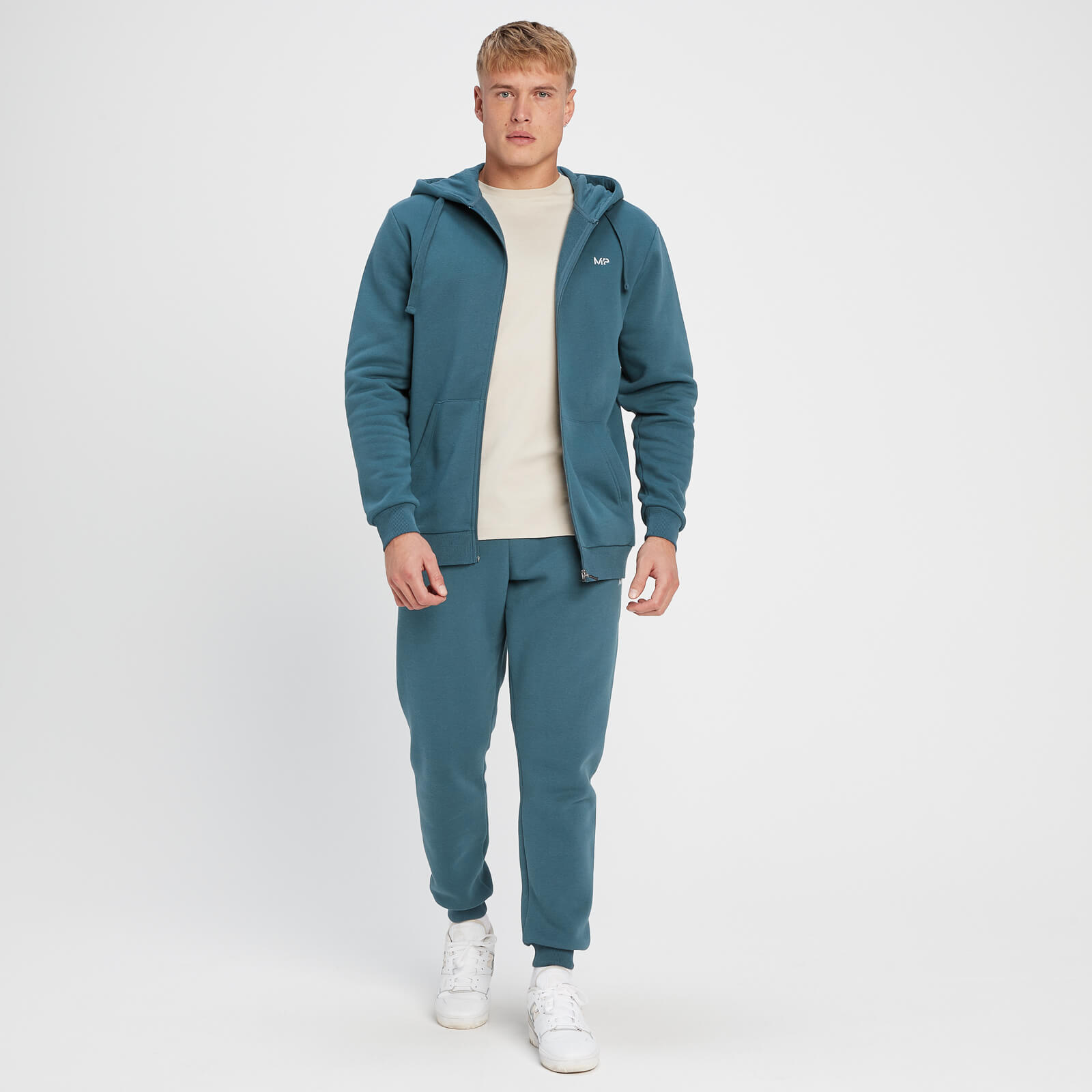 Sweat à capuche zippé MP Rest Day pour hommes – Bleu fumé