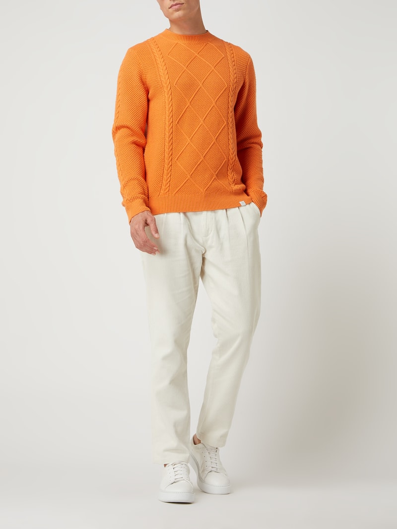 Pullover aus Woll-Baumwoll-Mix in orange