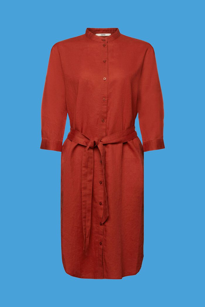 Hemdblusenkleid, Baumwolle-Leinen-Mix