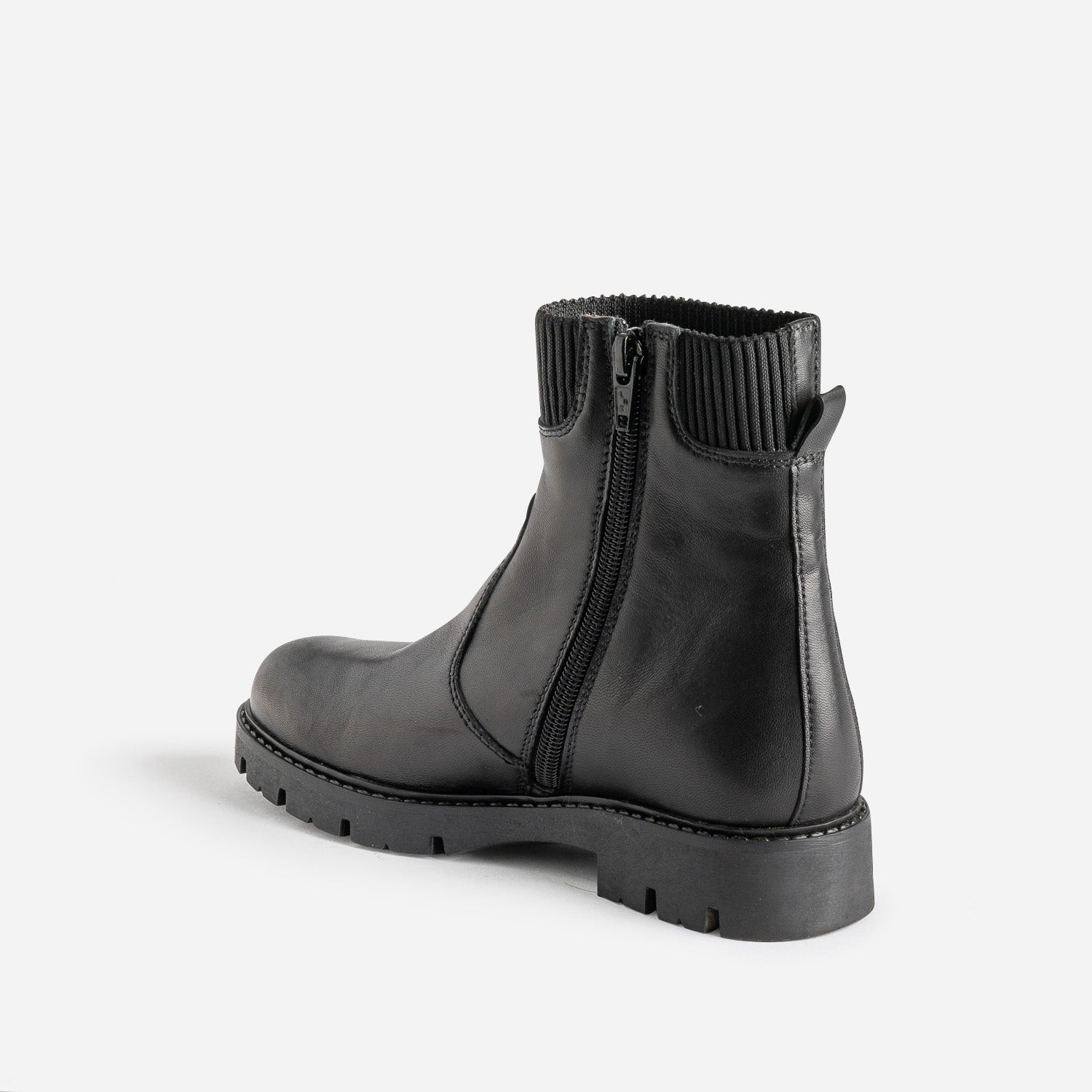 Chelsea boots éco-conçu BUGGY noir cuir tige élastiquée