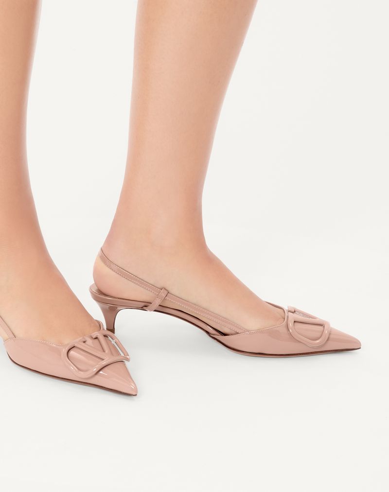 Sapato de salto VLogo Signature Patent Slingback 40mm