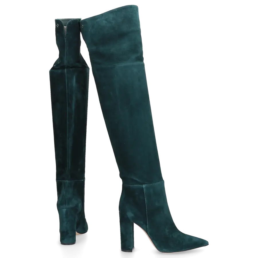 Gianvito Rossi - Overknees PIPER BOOT Veloursleder - grün