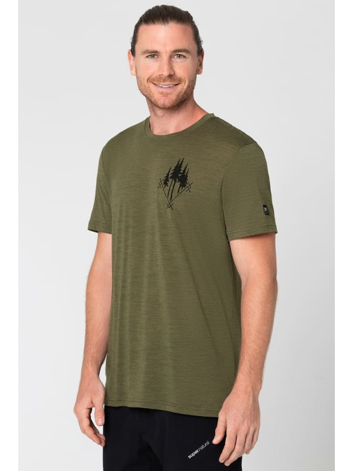 super.natural Merino T-Shirt M FREERIDE TEE in oliv günstig kaufen S