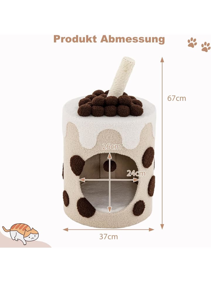 COSTWAY Kratztonne 37x37x67cm in Braun günstig kaufen onesize