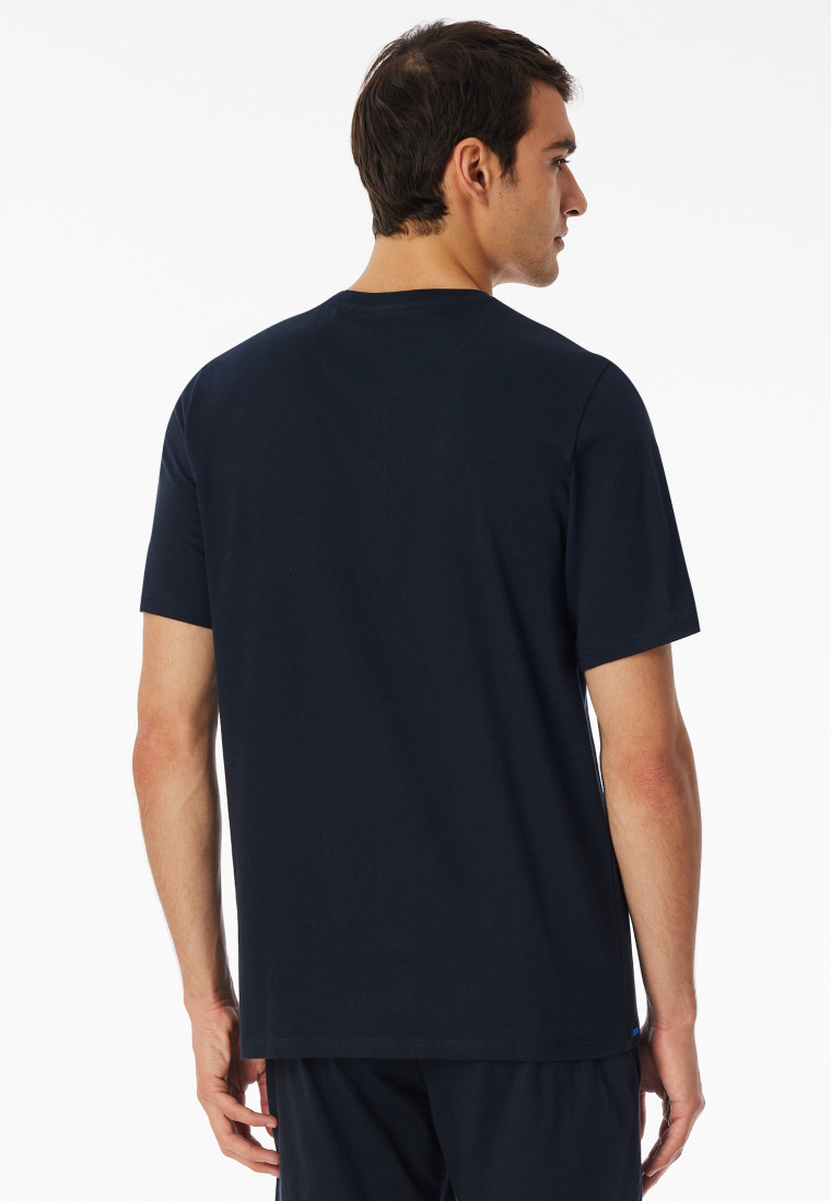 Shirt kurzarm Knopfleiste nachtblau - Mix+Relax
