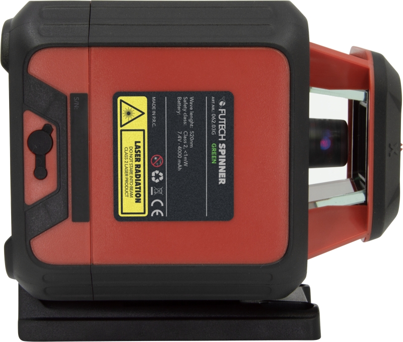 Futech 062.03G.CS Spinner Grønt Kuffertsæt Roterende Laser + Stativ + Stav i Kuffert
