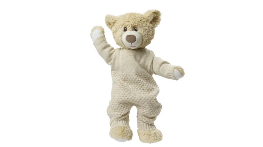 Heless - Puppen-Strickstrampler aus 100 % Bio-Baumwolle, ecru, Gr. 28-35 cm