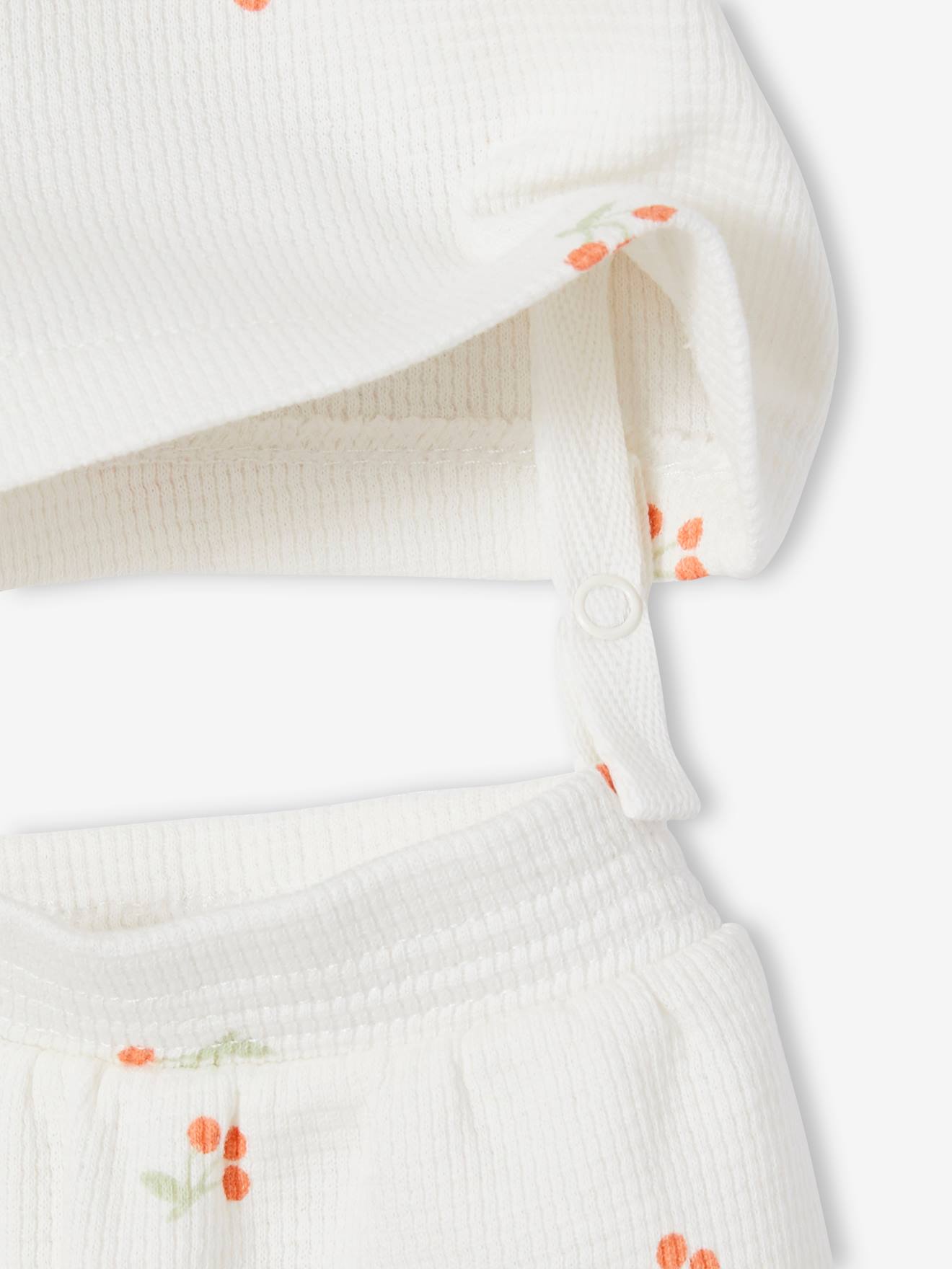 Lot de 2 pyjamas bébé 2 pièces nid d'abeille rose pâle