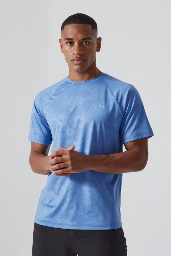 Man Active Camouflage Raglan Performance T-Shirt