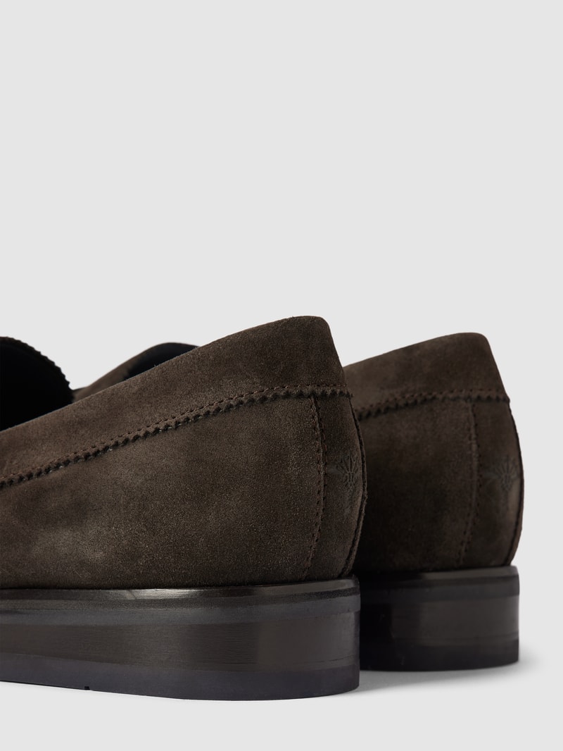 Loafer mit Label-Detail Modell 'Velluto' in dunkelbraun