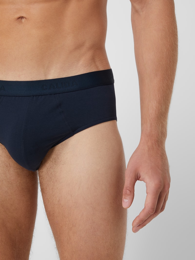 Slip aus Baumwollmischung im 3er-Pack in dunkelblau