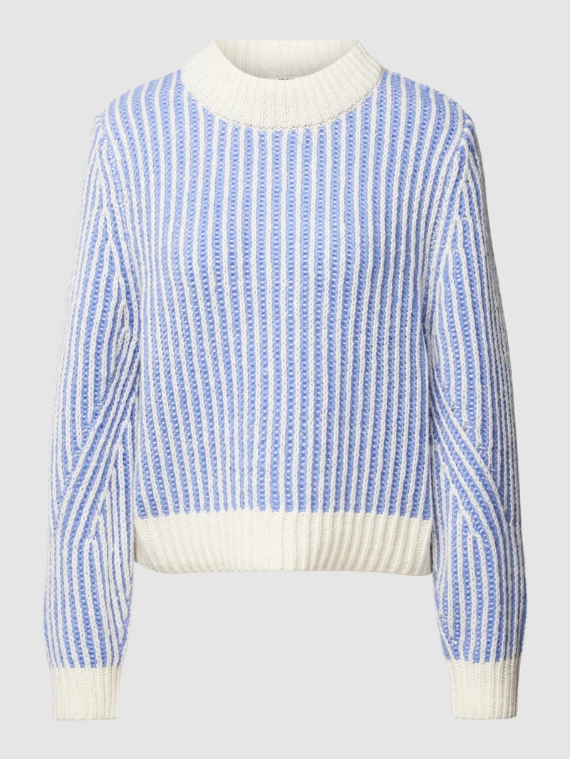 Strickpullover mit Streifenmuster Modell 'CITA' in bleu meliert
