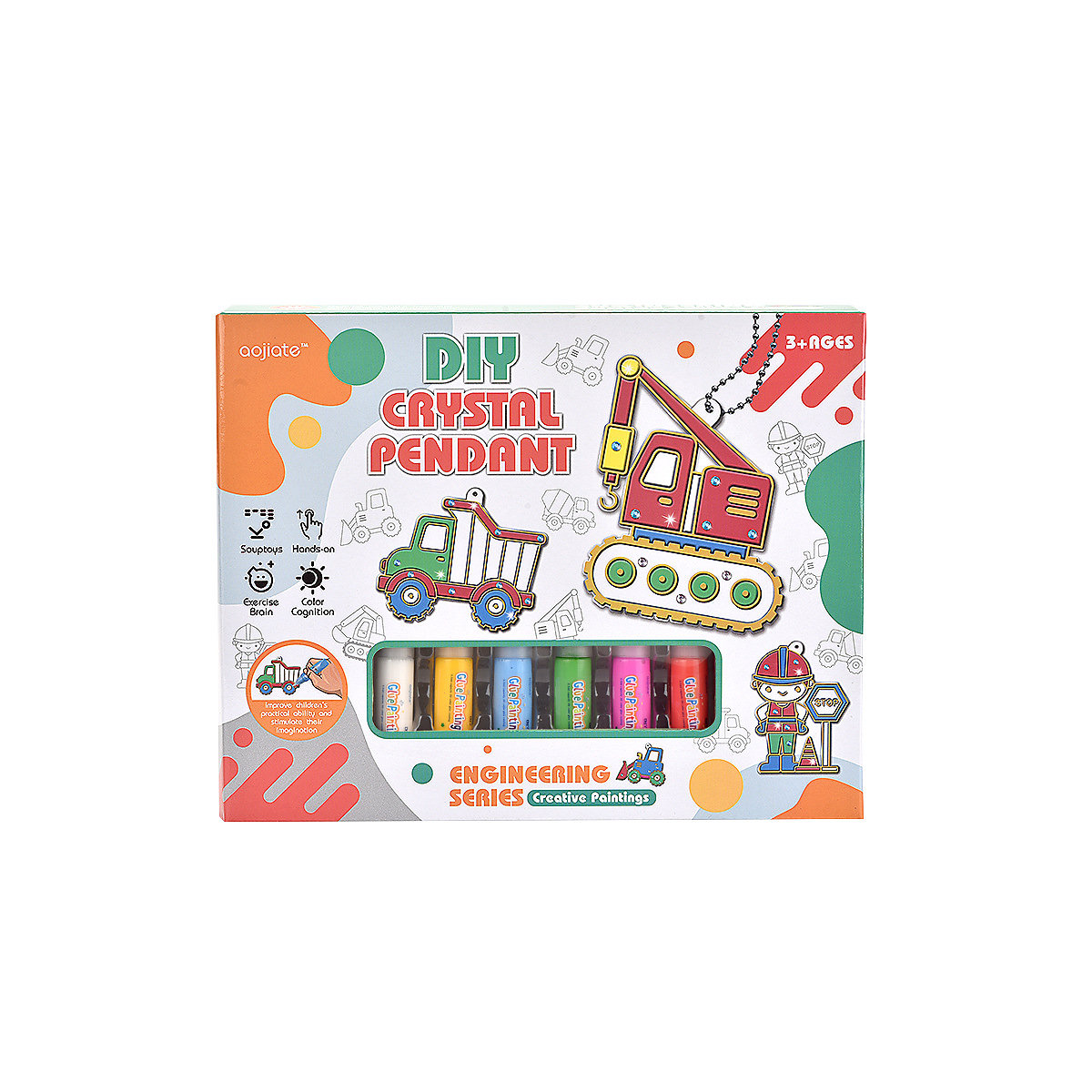 Kristallfarbe Kleber Malerei Malerei Spielzeug Handgemachter DIY Cartoon-Graffiti für Kinder