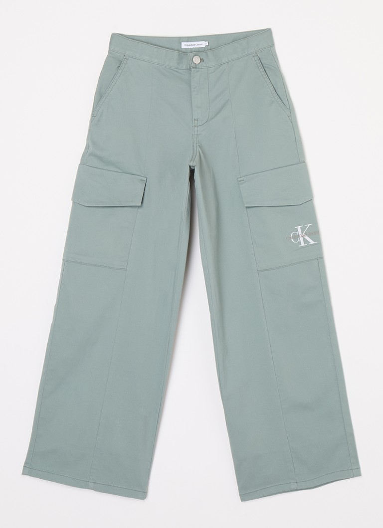 Pantaloni cargo cu croi larg și logo brodat Calvin Klein