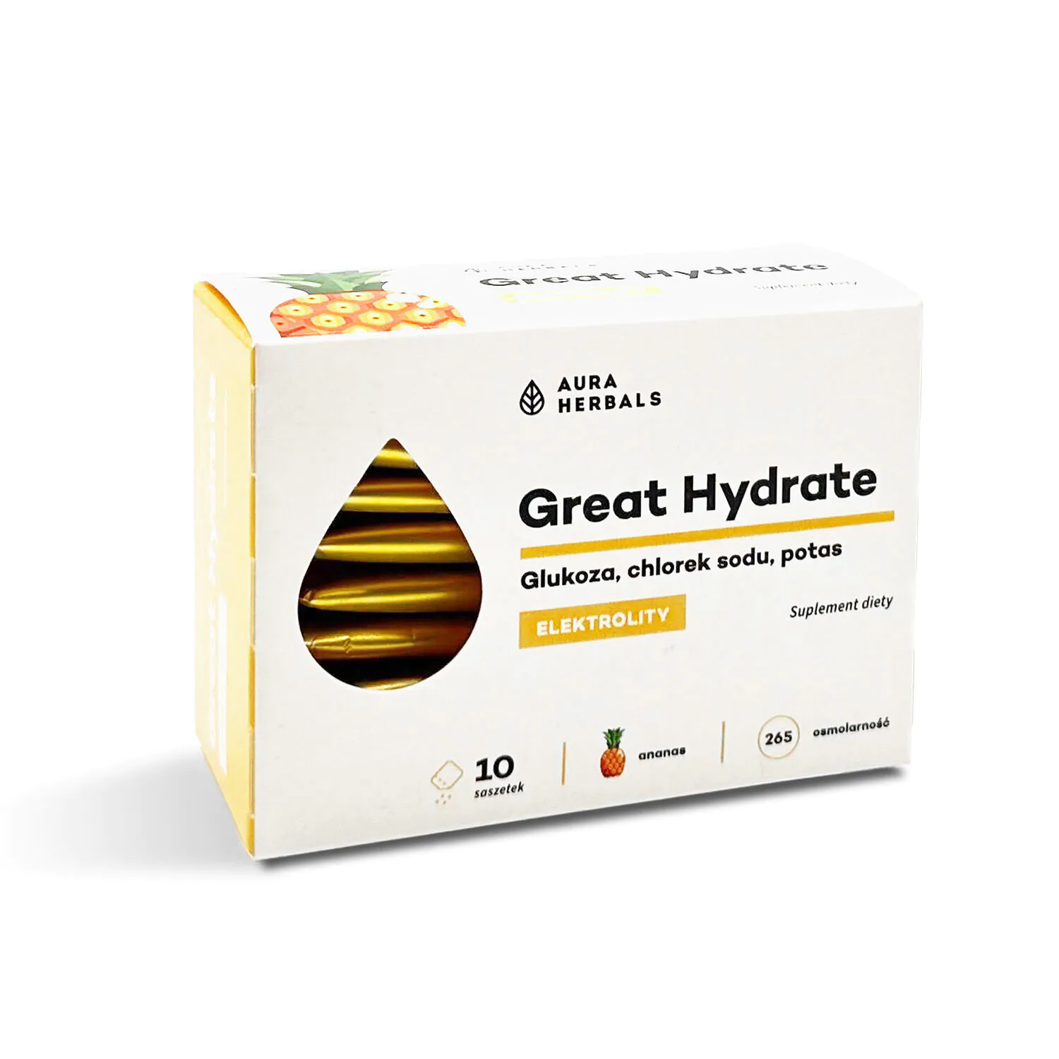 „Aura Herbals“ puikūs drėkinamieji ananasų paketėliai