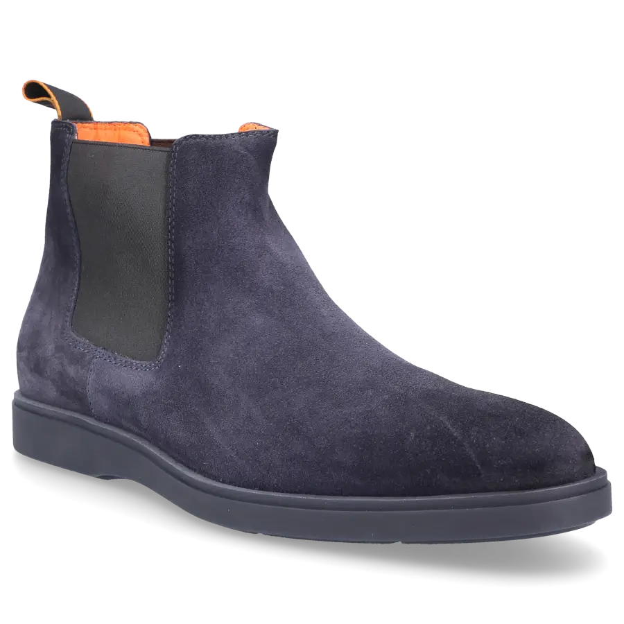 Santoni - Chelsea Boots 18588 Veloursleder - blau