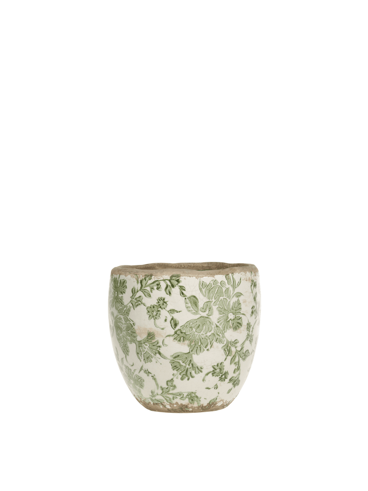 Chic Antique Melun Blumentopf 1 mit Muster in oliv günstig kaufen S