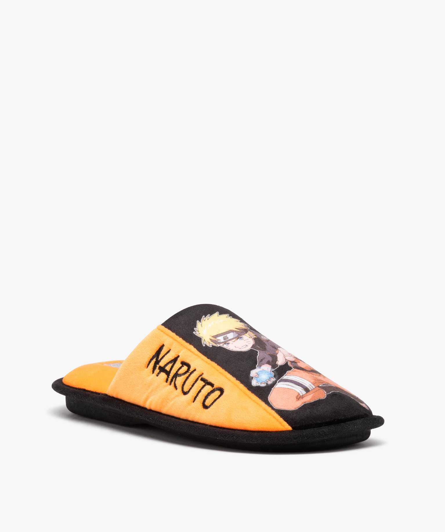 Chaussons homme imprimés et moelleux en velours - Naruto orange | GEMO