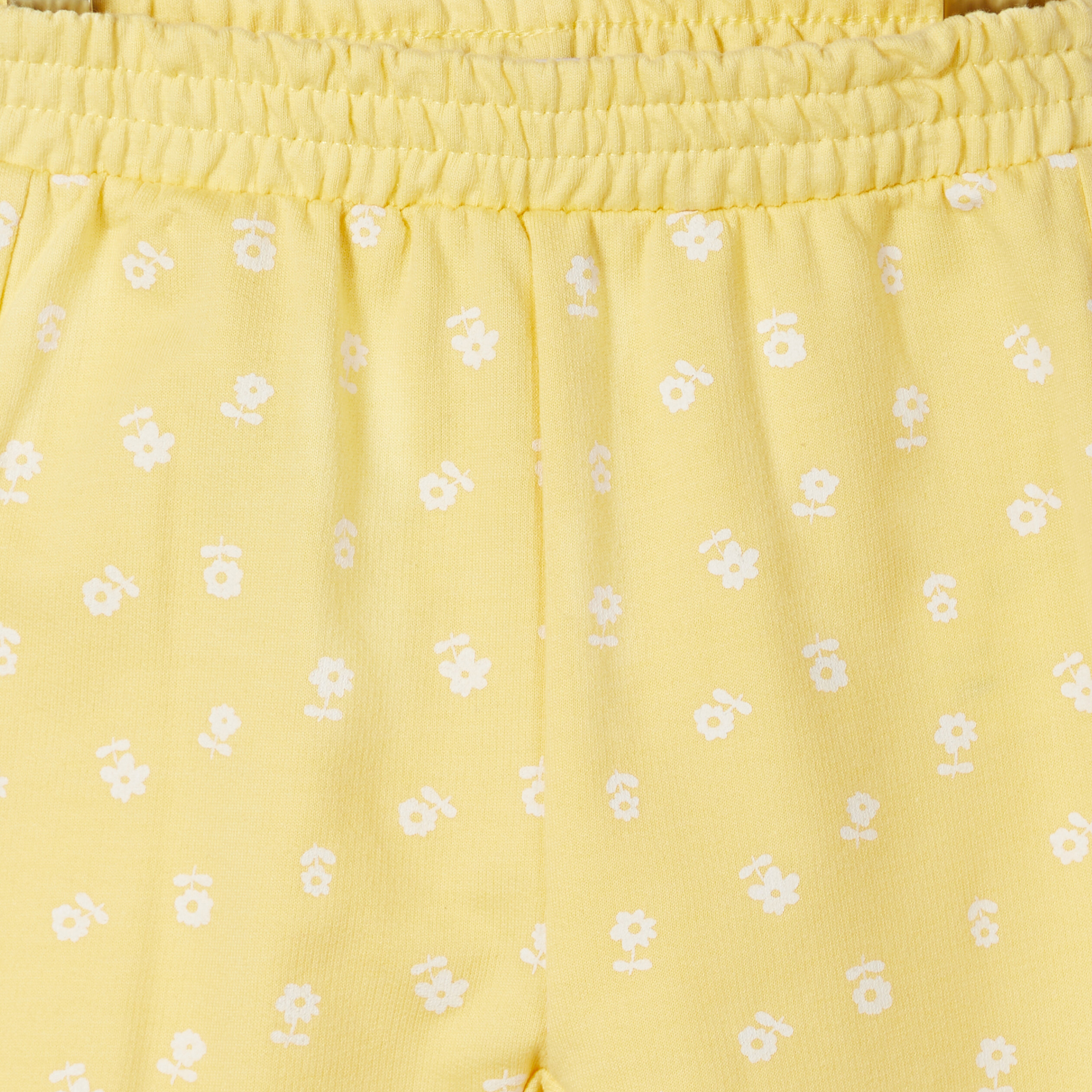 Pantalon taille élastiquée jaune clair bébé fille | La Halle